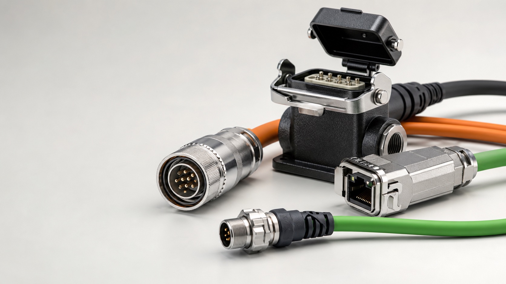 Conectores industriales circulares, rectangulares y para Ethernet